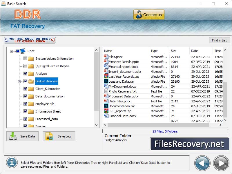 FAT32 File Recovery screen shot