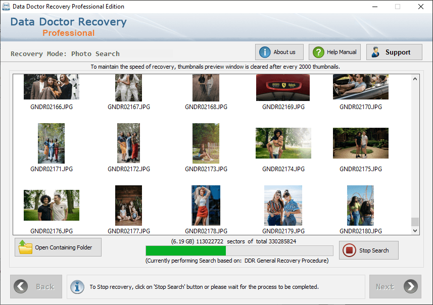 Scanning Recoverd Data Algorithm